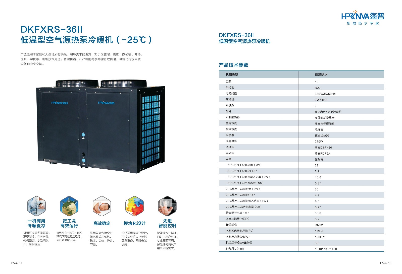 DKFXRS-36Ⅱ低溫型空氣源熱泵冷暖機(jī)1